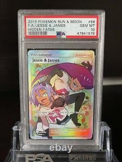 2019 Jessie & James Full Art Rare SM Hidden Fates Pokémon #68 PSA 10 GEM
