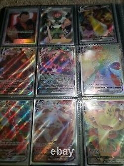 89 Full art card lot pokemon cards binder V VMAX EX GX Rainbow Rare Trainer