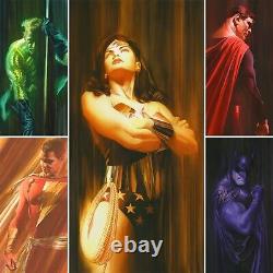 ALEX ROSS rare DC SHADOWS SET of 5 paper giclees SIGNED new SDCC 2020 unframed