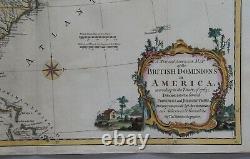 A New And Accurate Map of The British Dominions IN America Kitchin 1766 Rare