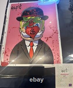 Alec Monopoly Richie Magritte Hand Finished Super Rare #1 of 50 with COA
