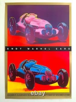 Andy Warhol Estate Rare 1988 Lithograph Print Guggenheim Cars Exhibition Poster