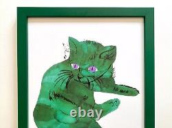 Andy Warhol Estate Rare Vintage 1991 Framed Lithograph Print Cat 1954