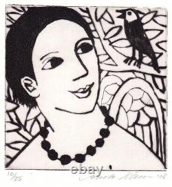 Anita Klein Born 1960 Superb Rare Drypoint Etching Angel And Bird Ltd Ed 10/25