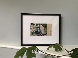 Anita Klein Reading By The Pool Silk Print Framed Rare