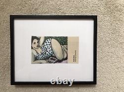 Anita Klein Reading By The Pool Silk Print Framed Rare