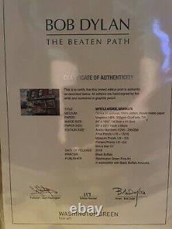 Bob Dylan signed limited edition framed art of rare Myrtle Ave, Brooklyn print