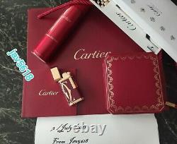 Cartier Lighter Logotype Burgundy New Decor Gold, Ultra Rare Bnib, Art, Mint