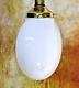 Ceiling Light Art Deco Rare Spheroid White Cased Glass Globe & New Brass Gallery