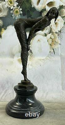 Chiparus Signed Rare Bronze Sculpture Art Deco Dancer Hot Cast Figurine Statue