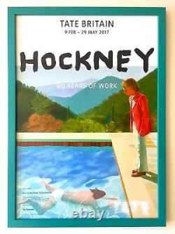 David Hockney Rare Lithograph Print Tate Museum Framed Pop Art Exhbtn Poster