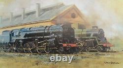 David shepherd black prince and green knight on shed steam engines trains rare