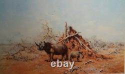 David shepherd very rare limited edition tsavo rhino giclee print