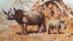 David shepherd very rare limited edition tsavo rhino giclee print