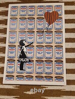 Death NYC 19x13 Signed Graffiti Pop Artist Rare. Banksy Tesco Soup Can Girl