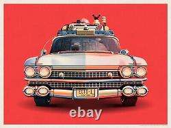 ECTO-1 RED DKNG Studios Ghostbusters Art Print 30th SDCC 2014 RARE 329/700