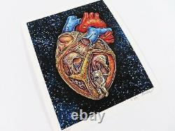 Emek Space Heart Mini Print Signed Handbill 8x10 #/500 RARE Screen Art