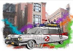 Ghostbusters Ecto 1 Limited Rare Artwork Illustration, limited, signed by artist