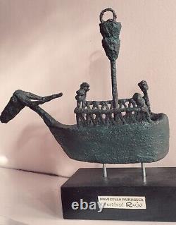 Historic Artifact Replica Italian Sculpture Rare Ship Statue Nuragic Unique