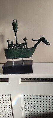 Historic Artifact Replica Italian Sculpture Rare Ship Statue Nuragic Unique