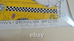 JOHN SUCHY Checker Cabs Taxis Manhattan New York Signed, Must see RARE piece