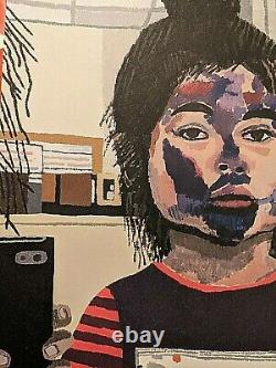 Jonas Wood Face Painting Poster Thick Stock Dallas Museum RARE