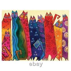 Laurel Burch Canvas Santa Fe Felines Cats 12x16 RARE Wall Art
