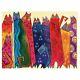 Laurel Burch Canvas Santa Fe Felines Cats 12x16 Rare Wall Art