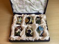 MOORCROFT SUPERB AND VERY RARE BOXED SET OF SIX MINIATURES 2005 handmade