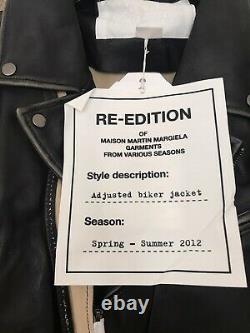 Maison Martin Margiela H&m Rare Black Leather Biker Jacket Uk 16 Eu 42 Us 12 New