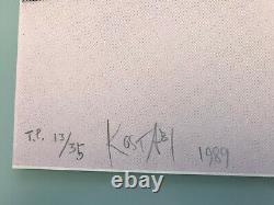 Mark Kostabi Upwardly Mobile Signed & Numbered Serigraph 1989 Rare #2