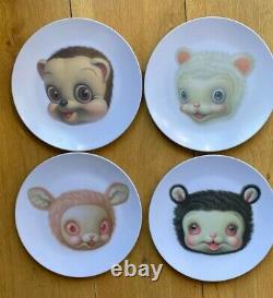 Mark Ryden Friendly Animal 4 x Plates RARE a personal Christmas Gift from Mark