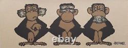 Mau Mau Three Monkeys Signed Art Print Super Rare with full provenance