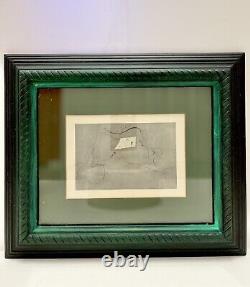 Miro Joan Rare 1928 Drawing on Celt Paper Limited Parsonage Crown Stamp