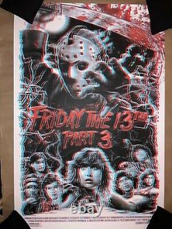 Mondo Eddie Holly FRIDAY THE 13TH VARIANT 3D Movie Art Print Poster x/35 RARE
