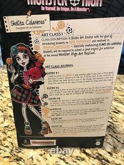 Monster High ART CLASS SKELITA CALAVERAS DOLL & Accs-NIB-RARE & HARD TO FIND 6+