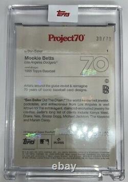 Mookie Betts 2021 Topps Project 70 #1 Ben Baller Art Rainbow Foil SP 30/70 RARE