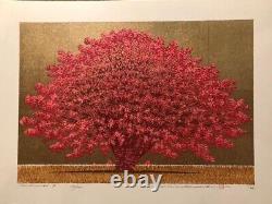 NEW Hajime Namiki Woodblock Print Tree Scene-156A New 2022 Rare Japanese Art