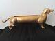 New Rare Fun Easy Tiger Brass Daschund Wiener Dog Brass Art Home Planter Flaw