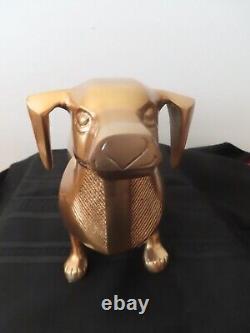 NEW Rare Fun Easy Tiger Brass Daschund Wiener Dog Brass Art Home Planter FLAW