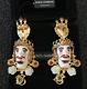 Nib Dolce & Gabbana Runway Pupi Doll Clip On Earrings Sicilian Italy Very Rare