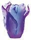 New Daum Crystal Numbered Ed Ultraviolet Tulip Vase Large #03574-6 Brand Nib F/s