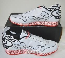 New Reebok CL Leather Lux Keith Haring Techy Red/White/Black Pump Rare 11 Aliens