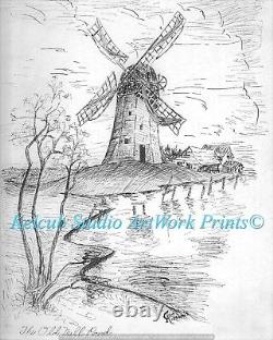 Old Mill Pond RARE StKenan Art Chicago Artist Print of 1940 Original