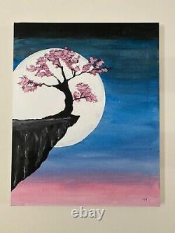 Original Acrylic Painting On Canvas Midnight Blossom RARE By Artist Matt Morales