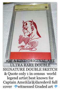 Original Art Hand Sketch Joe Sinnott & Jim Steranko Cbcs 9.8 Ss Rare Graded Art