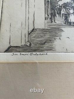 Original Frances Farrand Dodge Etching In New Orleans Pencil Signed Art Rare