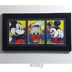 Peter Max Donald Duck Rare Art Print Hand Painted Mickey-Minnie Signed Mira COA