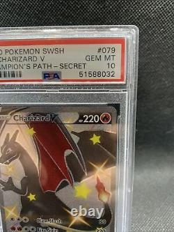 Pokemon Champion's Path Shiny Charizard V 079/073 Full Art Secret Rare PSA 10