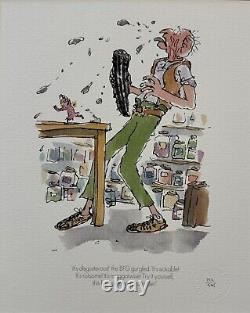 Quentin Blake Its Disgusterous! The BFG Gurgled Framed Rare Roald Dahl